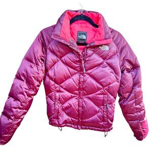 The North Face Womens Jacket XS Burgundy Quilted Puffer Zip
